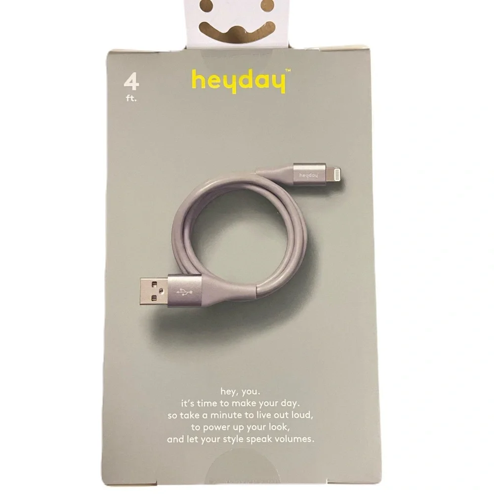 Heyday Silver Charging Cable for iPhone and iPad